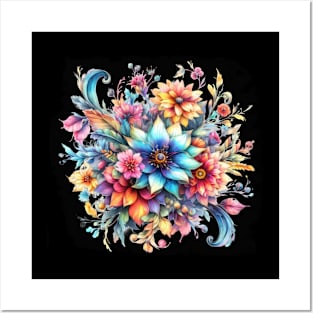 watercolor flower bouquet Posters and Art